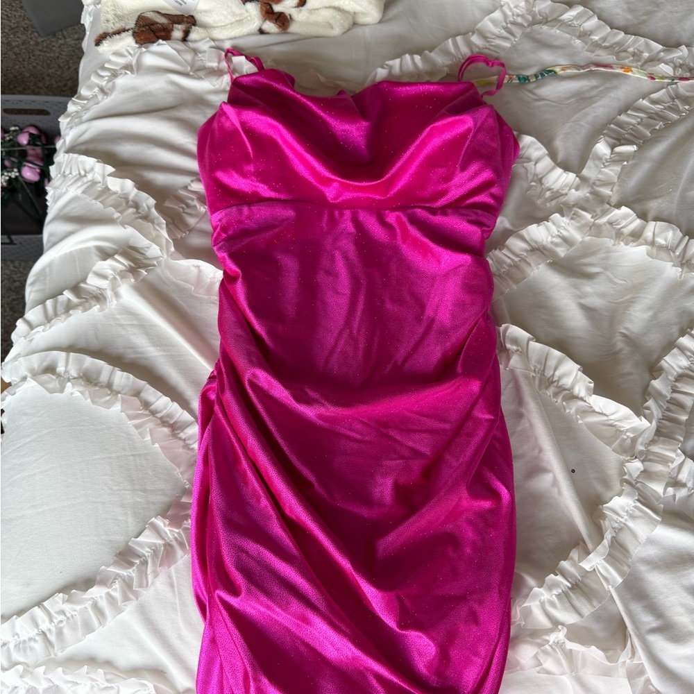 Honey and Rosie Vibrant Pink Mini Dress